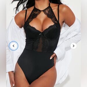 Fashion Nova Black Lace Bodysuit